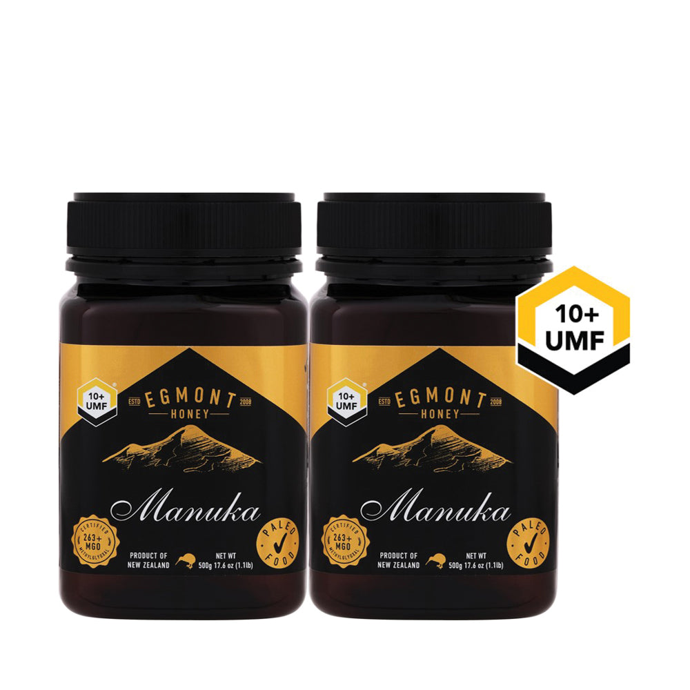 EGMONT Manuka Honey UMF 10+ 500g (2-Pack Bundle) - Premium Raw New Zealand Honey for Immune Support, Digestion & Wellness