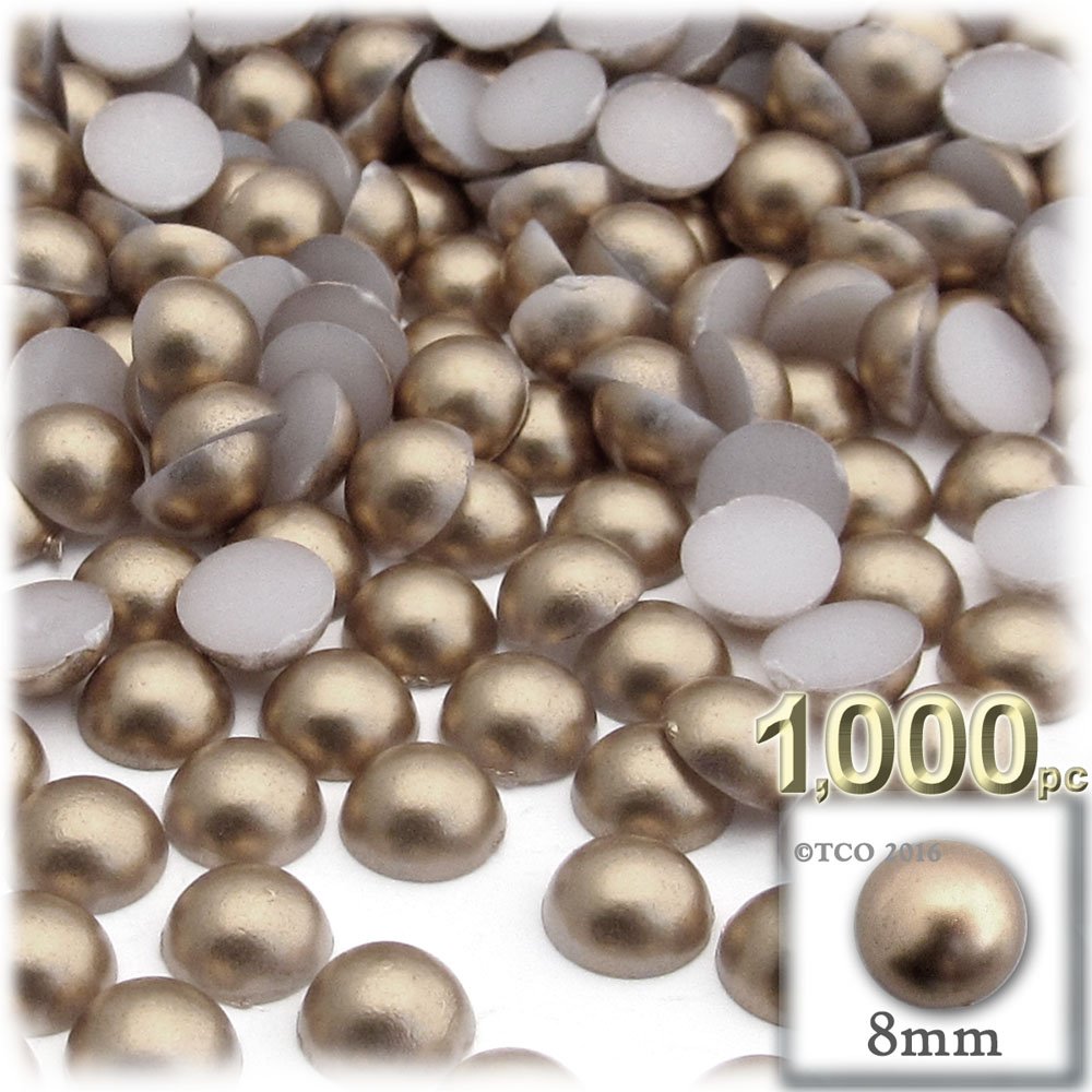 10000-Piece 8mm Round Pearl Finish Half Dome Beads in Tulip Red for Jewelry Making, DIY Crafts, and Beading Projects