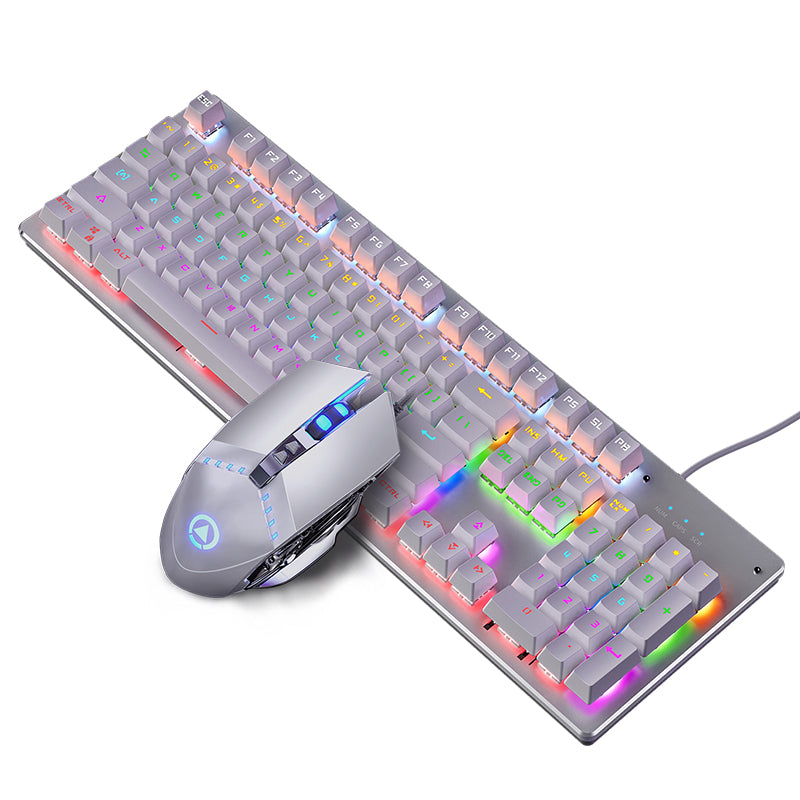 Professional RGB Backlit USB 2.0 Mechanical Gaming Keyboard with 4 Adjustable DPI Mouse - 104 Keys, CE Certified (ZK 4) - Perfect for PC Gaming, Office Work & Streaming Setups