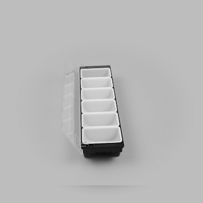 6-Compartment Black Plastic Condiment Caddy Organizer - 19.5