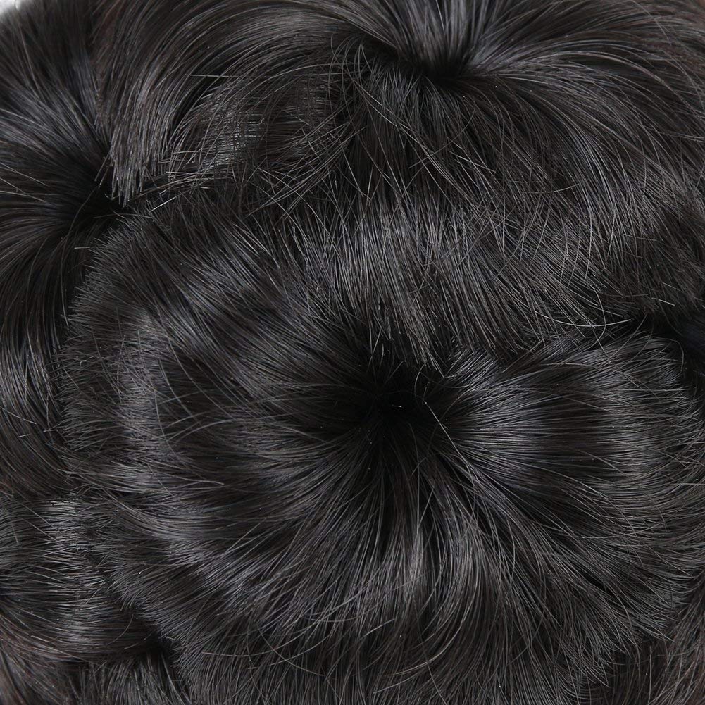 Flushia Women's Hair Bun Clip with Artificial Synthetic Hair Extension - Natural Black Medium | Perfect for Updos, Ponytails & Everyday Hairstyles