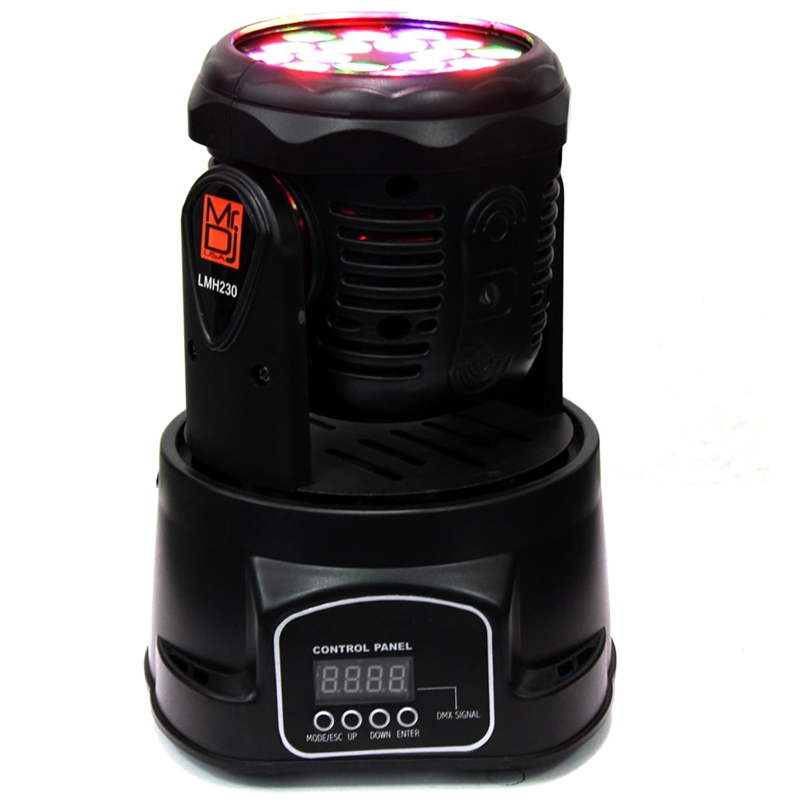 MR DJ USA - 2 Piece Set LMH230 100W RGBW 7-LED Moving Head Wash Light with DMX Control - Professional Stage Lighting for DJ, Party, Concert and Event Performances