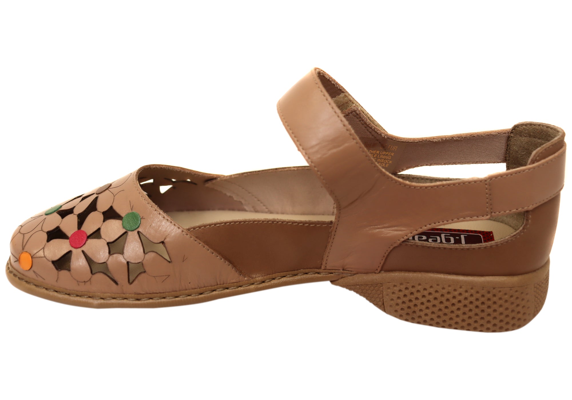 J Gean Tulip Women's Comfortable Brazilian Leather Mary Jane Shoes - Elegant & Supportive Flats for Work, Wedding & Everyday Wear