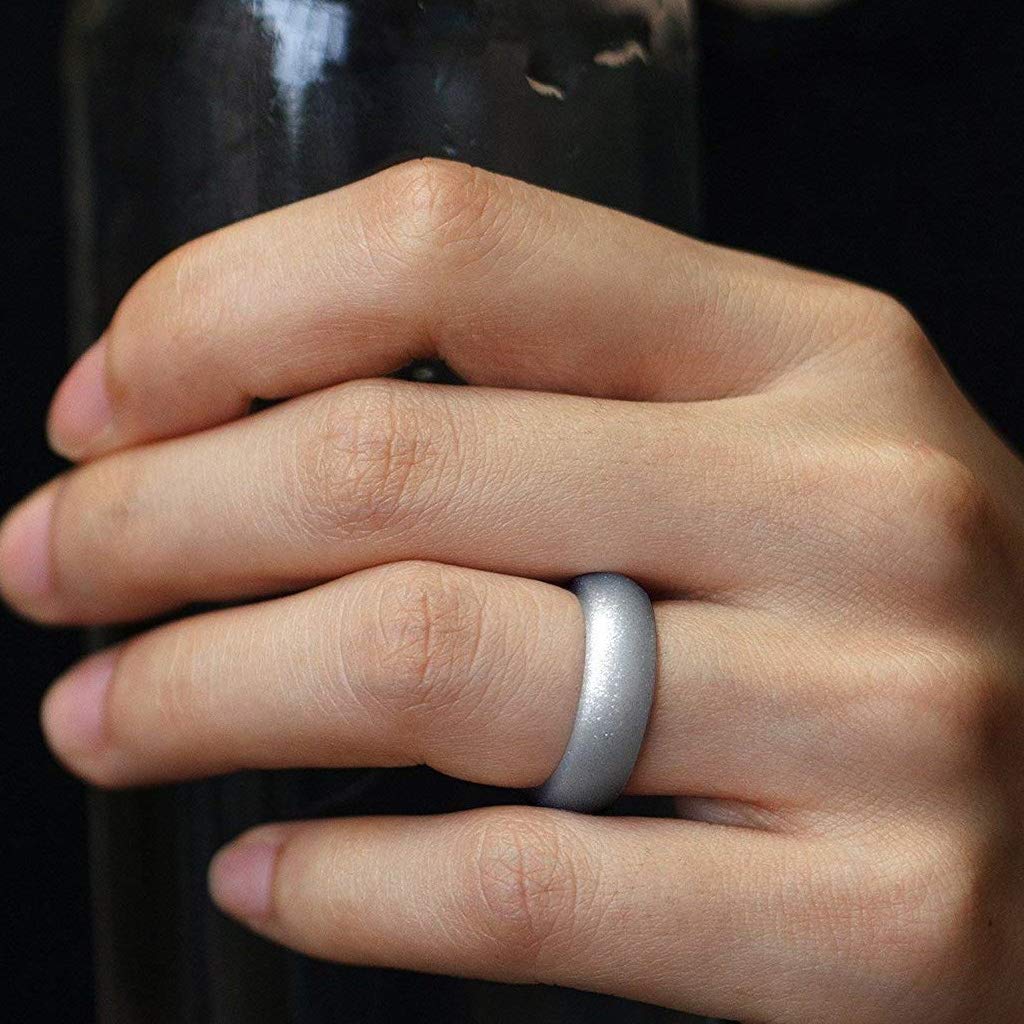 10 Pack Silicone Wedding Rings for Men - Durable, Comfortable & Hypoallergenic - Perfect for Gym, Swimming, Travel & Outdoor Activities