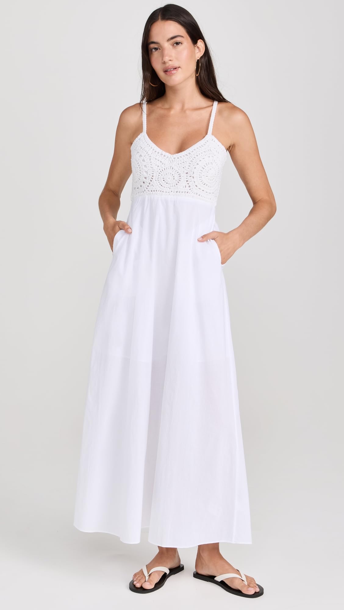 Elegant Women's Maxi Dress - Flowy Long Summer Dress with Pockets - Perfect for Beach, Vacation & Casual Outings