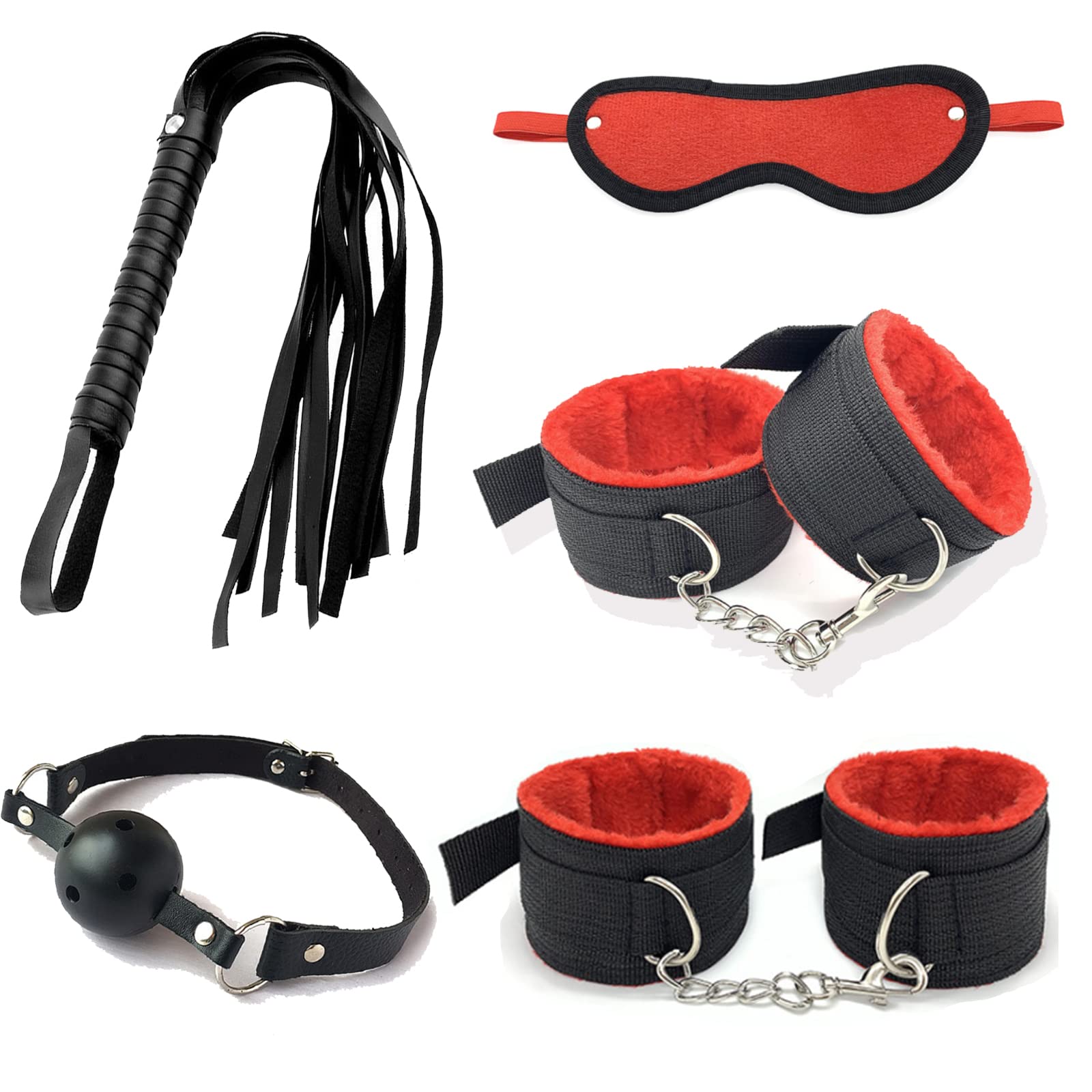 Premium Adjustable BDSM Restraint Kit for Couples - Sexy Straps, Blindfold, Wrist Cuffs & Bondage Gear - Enhance Intimacy & Spice Up Your Bedroom Play - Perfect for Romantic Nights & Adult Roleplay Games (2-Piece Set)