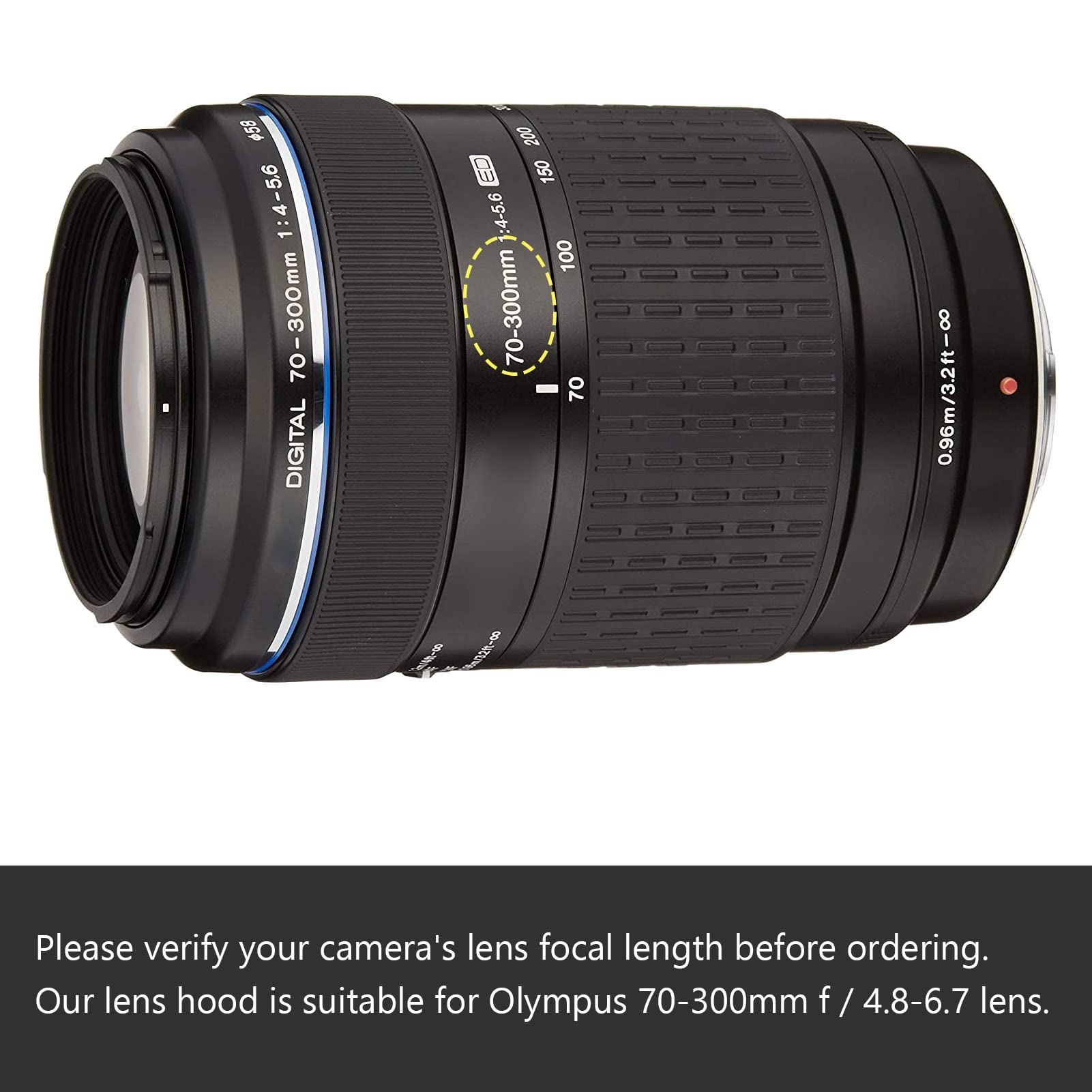 Professional LH-61E Lens Hood for 70-300mm f/4.8-6.7 Cameras - Durable Plastic Sun Shade Accessory (Black) | Perfect for Outdoor Photography, Travel & Professional Shoots