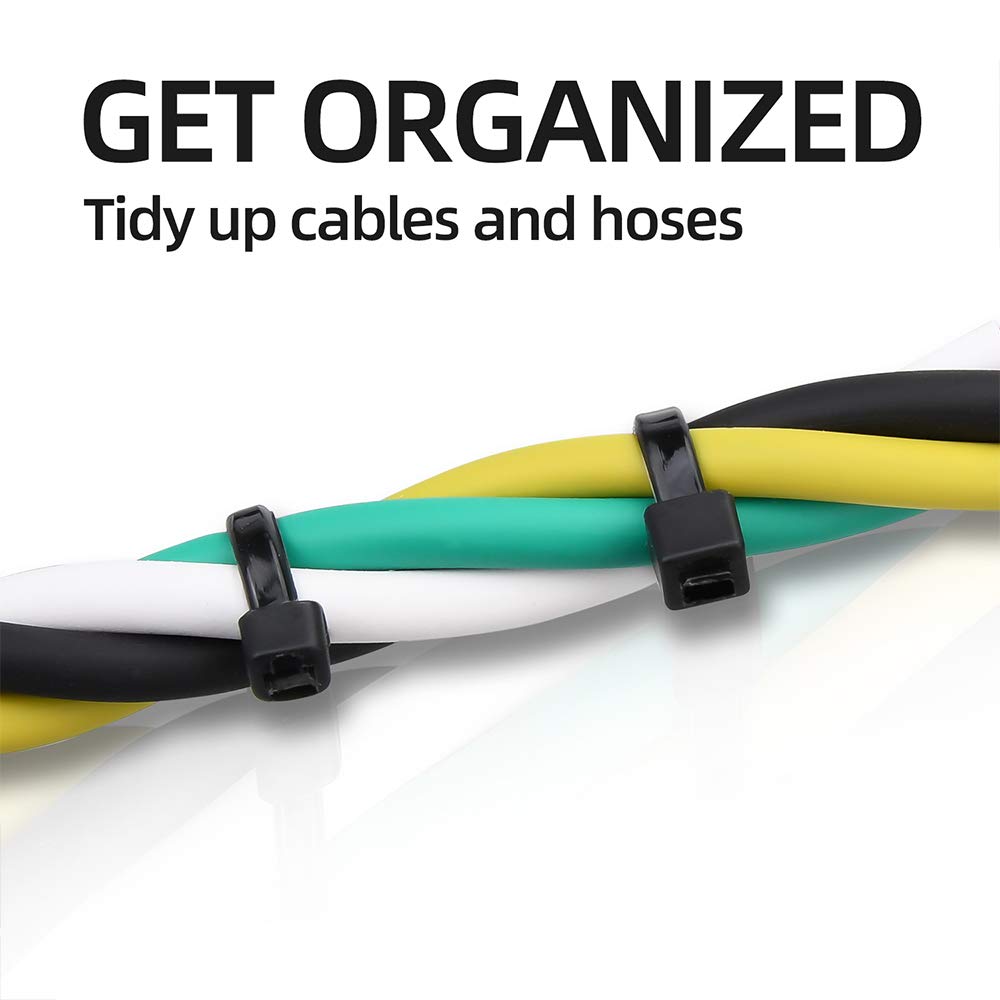 1000PCS Heavy Duty 4-Inch Nylon Self-Locking Cable Ties - 120mm Black Zip Ties for Indoor/Outdoor Use - Perfect for Organizing Wires, Securing Plants & DIY Projects
