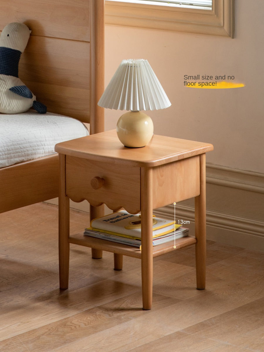 Solid Wood Nightstand - Beech or Oak Bedside Table for Bedroom, Modern & Rustic Home Decor, Durable & Stylish Furniture for Small Spaces