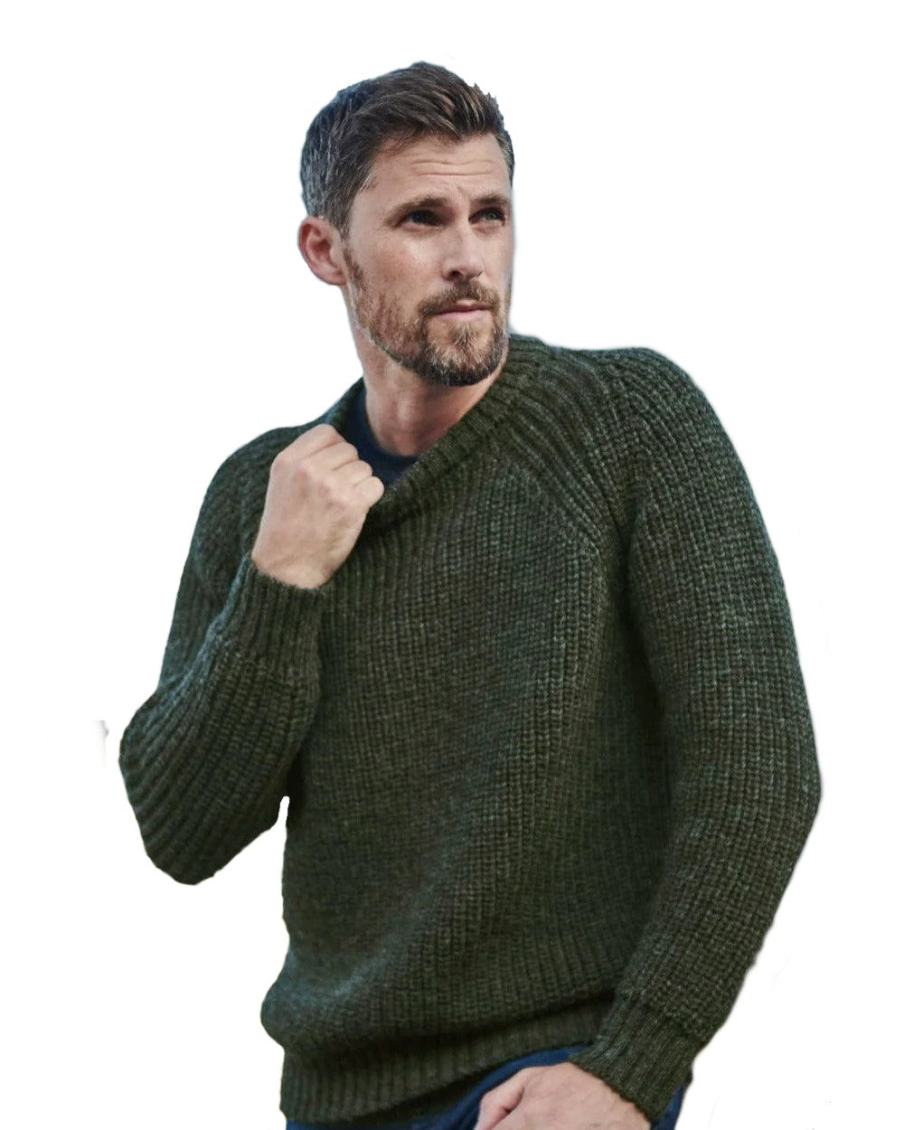 Aran Men's Fisherman Raglan Crew Sweater - Irish Wool Knit Jumper for Winter Warmth - Perfect for Outdoor Activities, Casual Wear & Cold Weather Fashion