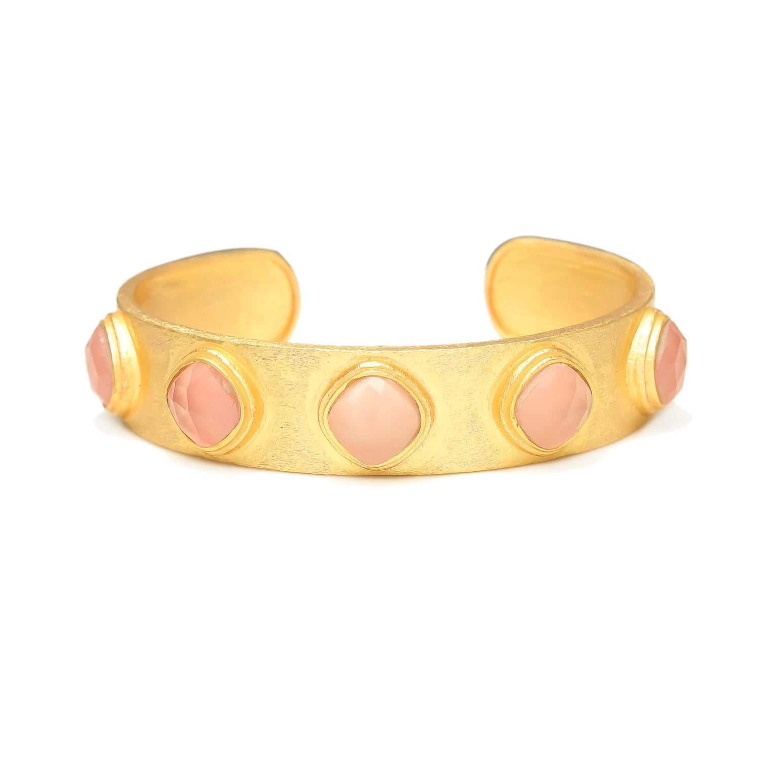 Natural Coral Reef Chalcedony Stone Cuff Bracelet for Women - Handmade Boho Beach Jewelry - Perfect for Summer Vacations, Beach Weddings & Boho Fashion Accessories