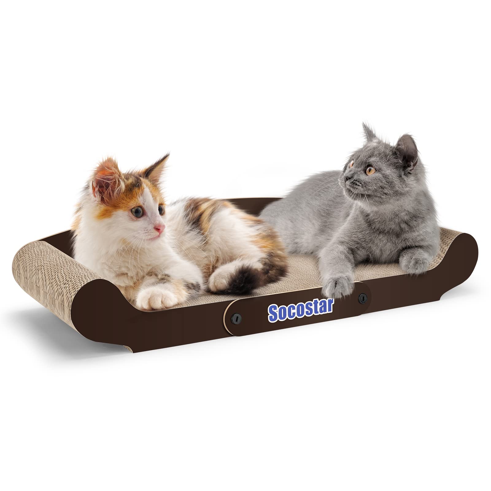 Extra Large Cat Scratcher Sofa Bed 27.6 x 11 Inches - 100% Recycled Cardboard Cat Scratching Pad for Indoor Cats - Durable Cat Lounge & Scratch Toy - Perfect for Playtime, Napping & Protecting Furniture