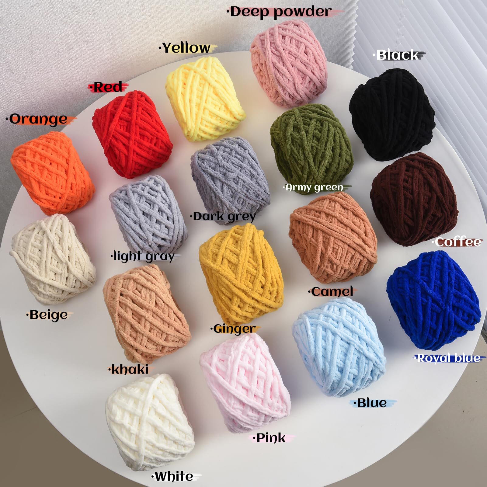 Soft Chenille Chunky Yarn 100g (49.2yd) - Fluffy Velvet Crochet Yarn for Blankets, Scarves & Amigurumi - Ultra Soft Baby Yarn for Knitting & Crocheting - Perfect for DIY Crafts, Baby Blankets & Home Decor (Red)