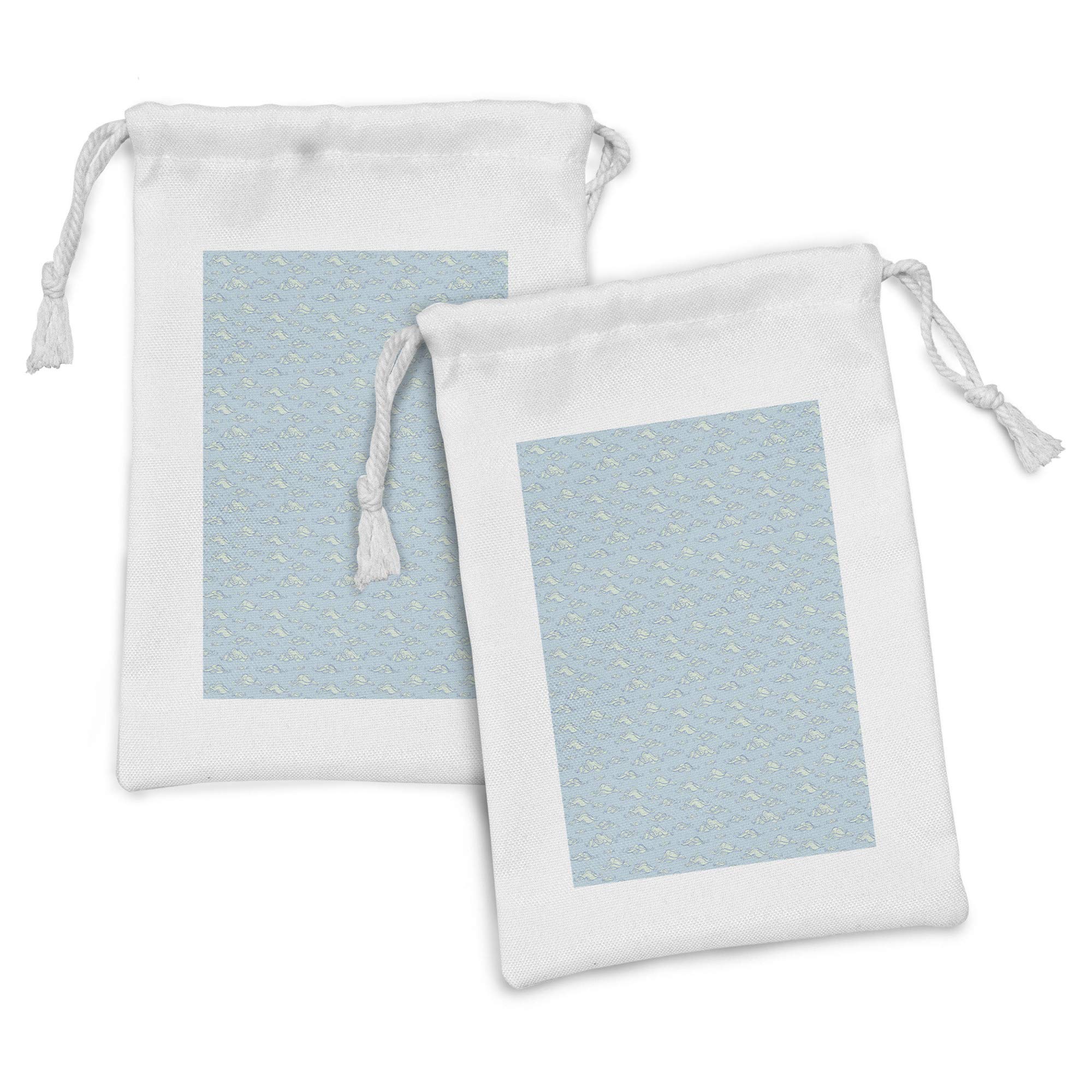 Ambesonne 2-Pack Fabric Drawstring Pouches, 9