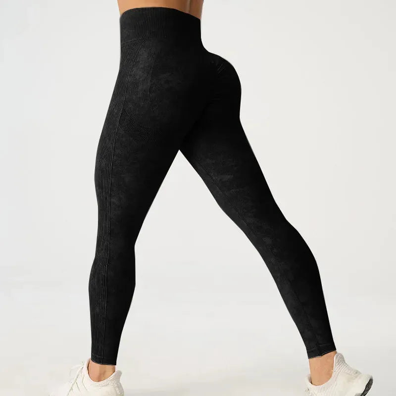 High Waisted Frosted Yoga Pants for Women - Tummy Control Workout Leggings with Hip Lifting Design, Quick Dry & Wrinkle Resistant - Perfect for Gym, Running, Pilates & Lounge Wear
