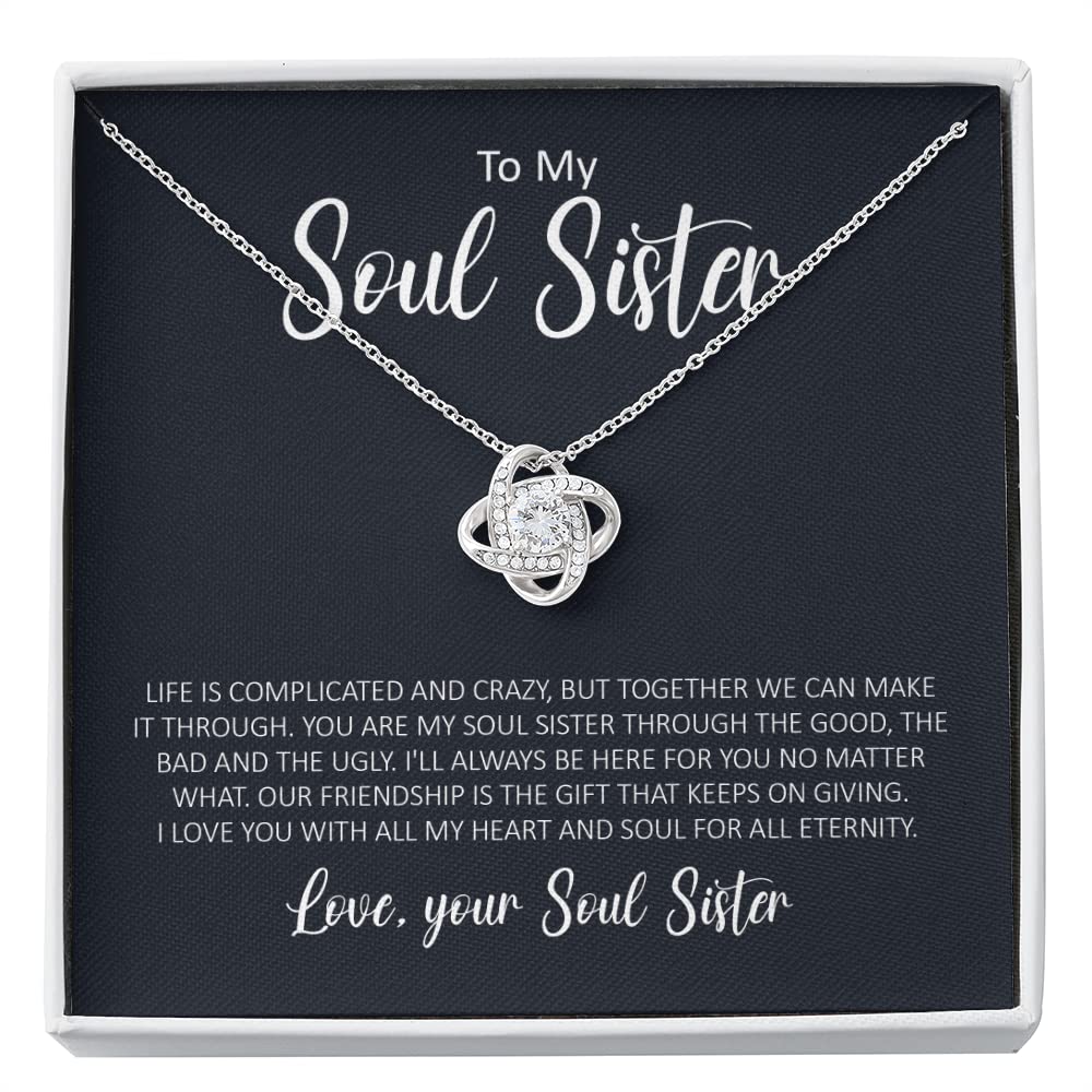 Soul Sister BFF Gift Necklace - Best Friend Jewelry for Women, Matching Friendship Necklaces for Besties, Meaningful Sister Gift for Birthday, Christmas & Anniversaries - Perfect for Everyday Wear & Special Occasions