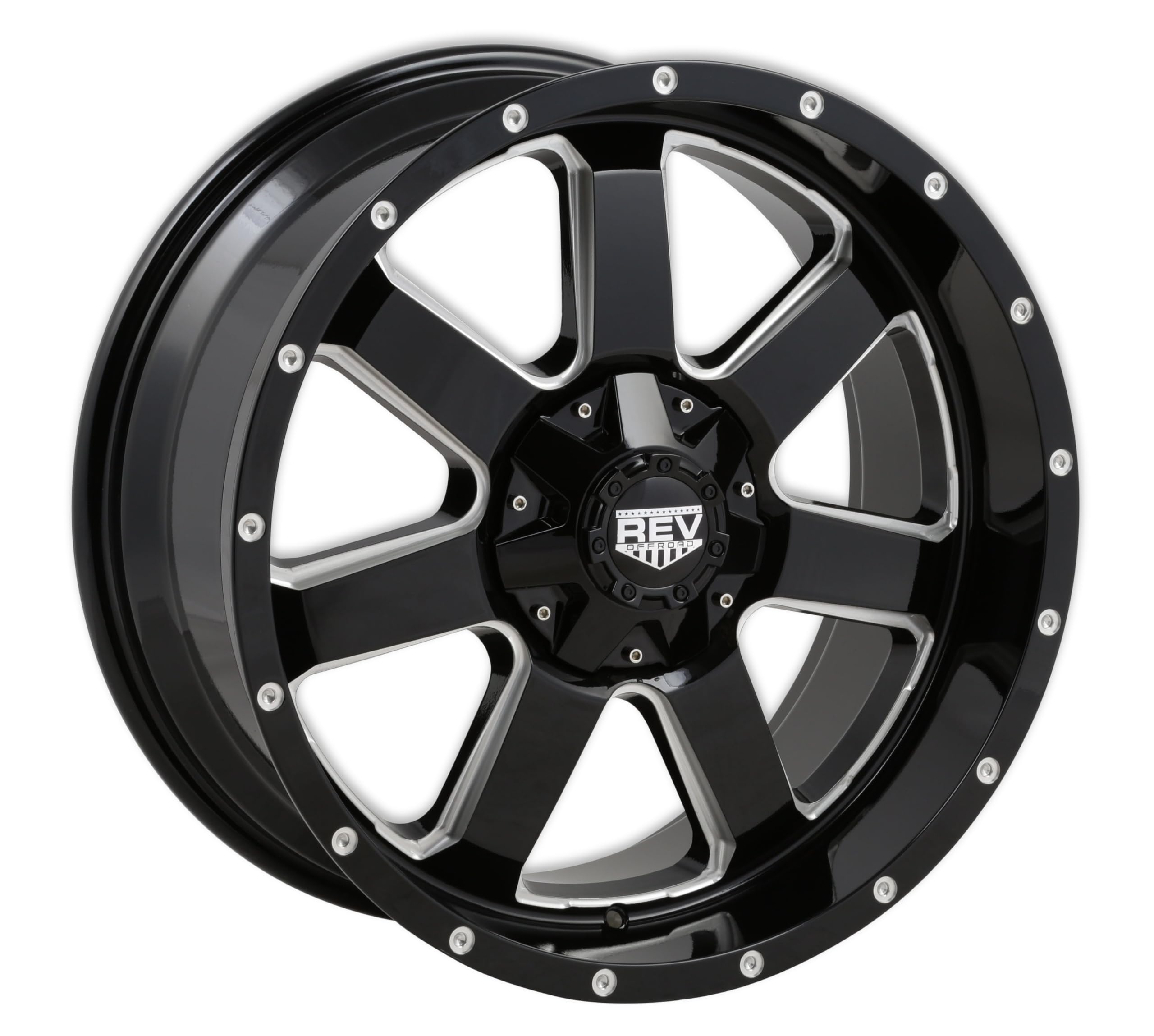 885M-7903212 17x9 Black/Machine Lip Wheel - 5x5 & 5x5.5 Bolt Pattern - Perfect for Jeep Wrangler, Ford F-150 & Off-Road Vehicles