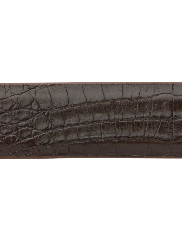 Lucchese W9421 Ultra Belly Caiman Western Belt in Chocolate Brown - Premium Leather Belt for Cowboy Boots & Western Fashion