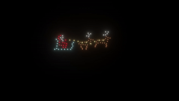 Santa Claus Animation Drone Show - 100 Drones for Christmas Light Displays & Holiday Events