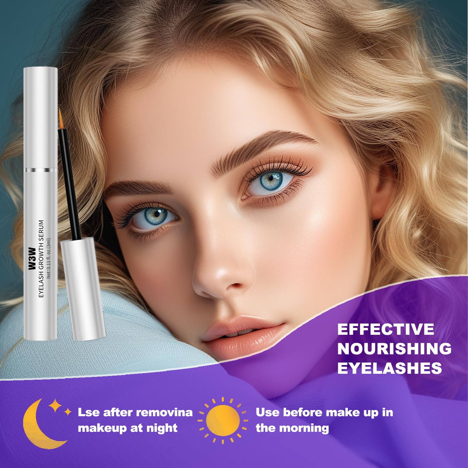 Best Eyelash Growth Serum for Longer & Thicker Lashes - Vegan, Cruelty-Free Lash Enhancer for Natural Looking Volume - Perfect for Nighttime Routine & Special Occasions (1PC)