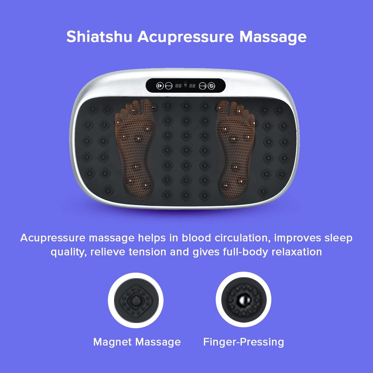 EILISON Atom Vibration Plate Exercise Machine - Full Body Workout Platform for Lymphatic Drainage & Acupressure Therapy - Home Fitness Equipment with Resistance Bands for Weight Loss, 300lbs Capacity - Ideal for Home Gym, Physical Therapy & Muscle Recovery