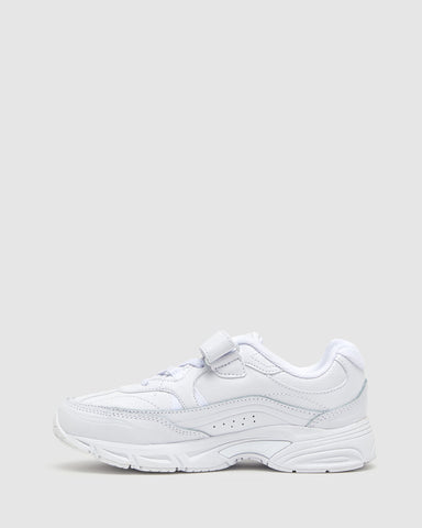 FILA KIDS GRADUATE HOOK & LOOP WHITE SNEAKERS - Comfortable Athletic Shoes for Boys & Girls - Perfect for School, Play & Everyday Wear