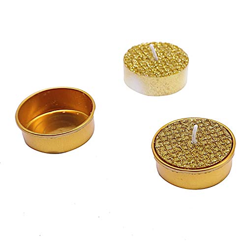 BalsaCircle 9 Metallic Gold Unscented Tealight Candles - Premium Wedding, Party & Home Decorations - Perfect for Centerpieces, Romantic Dinners & Holiday Celebrations