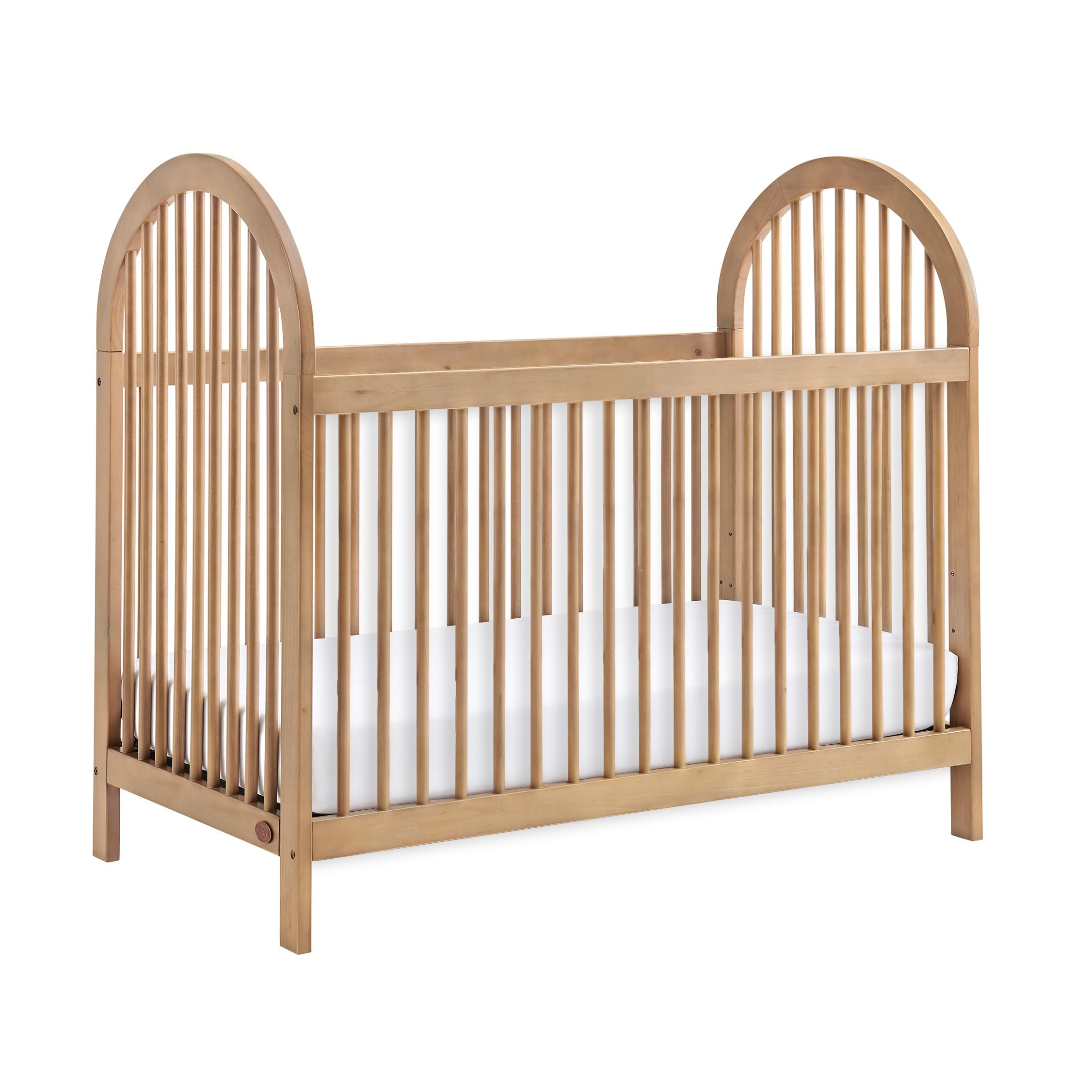 Soho Baby Everlee 3-in-1 Convertible Crib with Changing Table - Natural Honey Wood Finish - Nursery Furniture for Newborns & Toddlers - Perfect for Small Spaces & Modern Nurseries