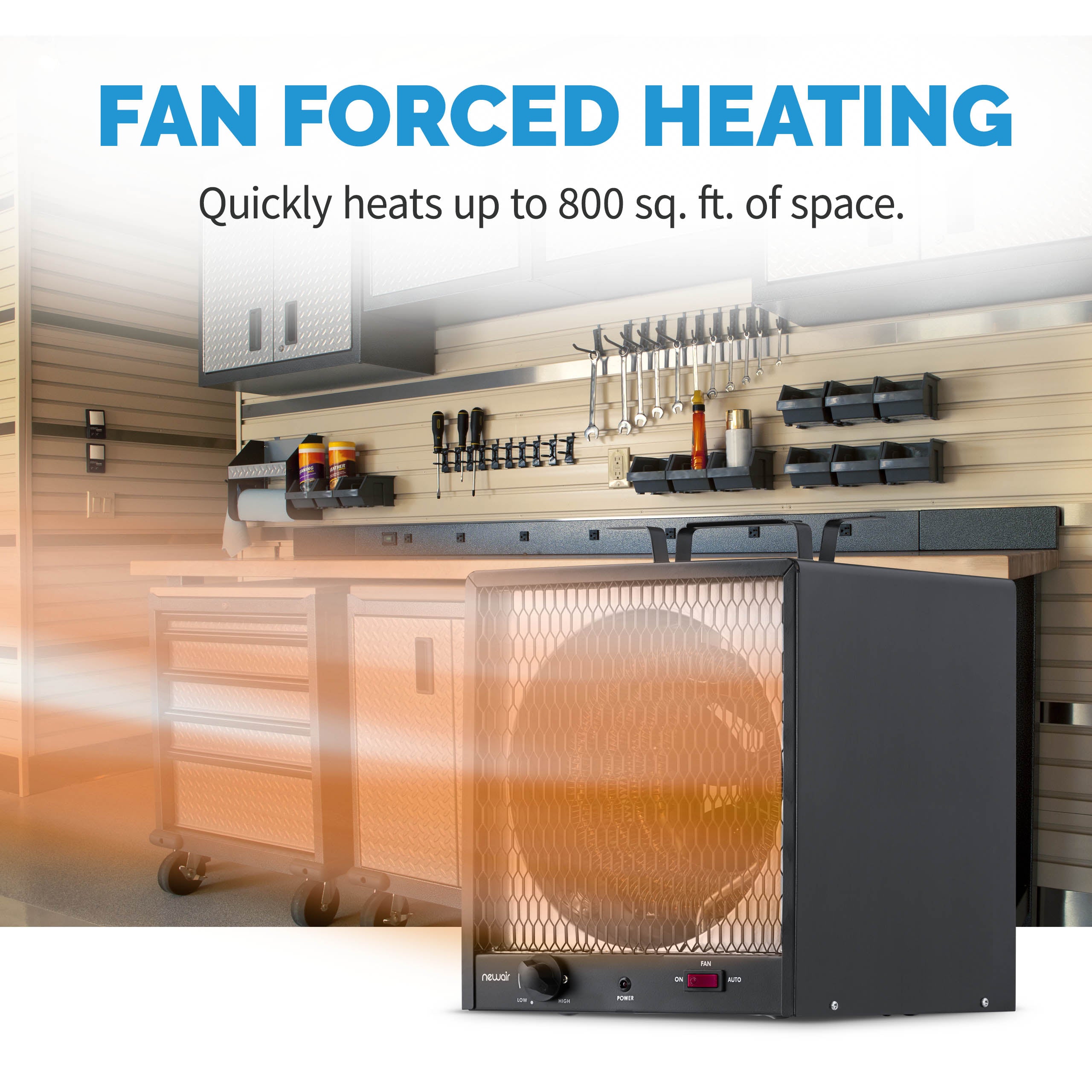 Newair® 240V Portable Electric Garage Heater - Fast Heating for Workspaces, Basements & Outdoor Areas