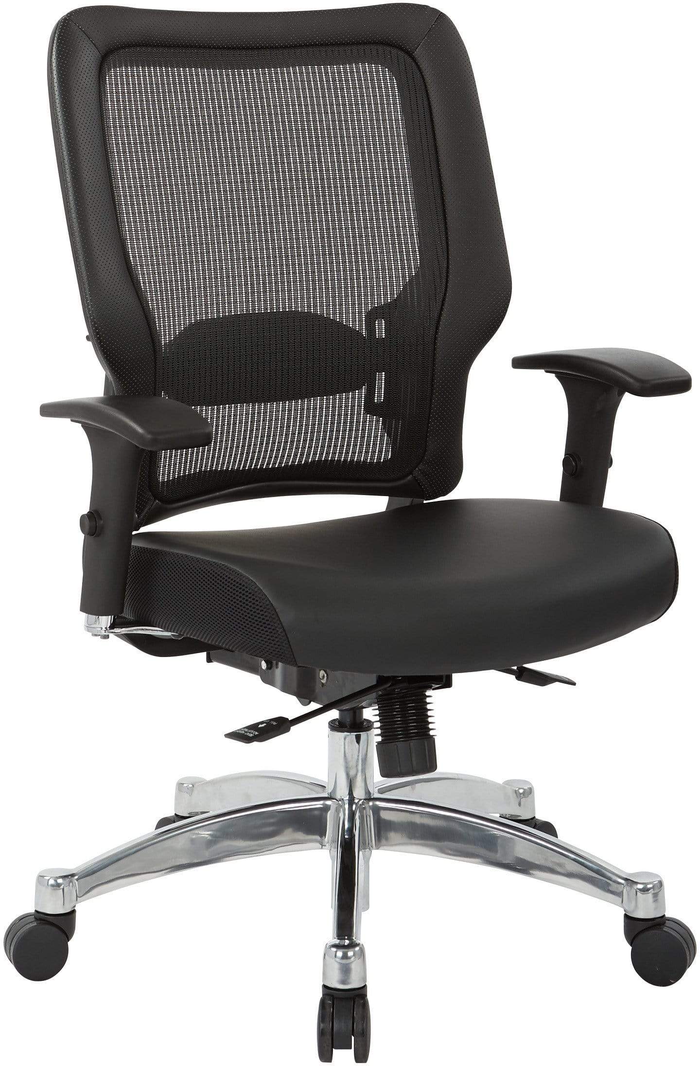 Office Star Space Seating® Black Vertical Mesh Back Chair with Adjustable Height & Lumbar Support - Ergonomic Office Chair for Home & Work Desk - Perfect for Long Hours Sitting in Office, Gaming, or Study