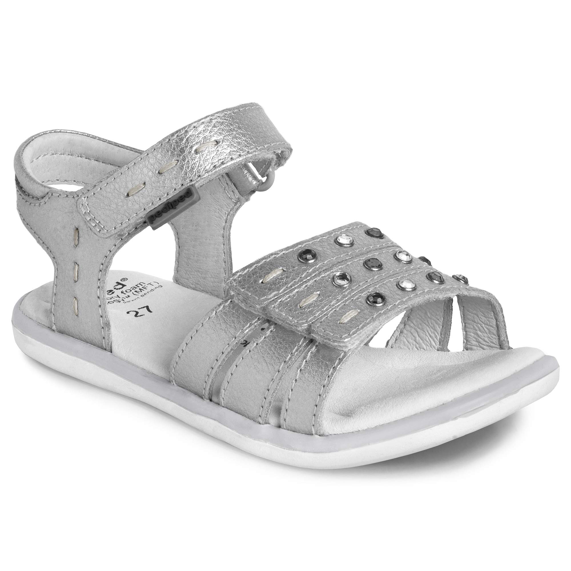 pediped Lynn Sandal for Toddler Little Kid Big Kid - Comfortable Adjustable Kids Sandals for Outdoor Play Beach Walking Summer Activities