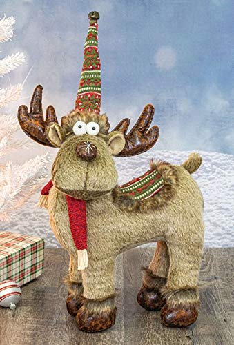 SAFA Happy Hazel Standing Moose - Whimsical Christmas Holiday Decor & Festive Gift for Home, Office, or Party Decoration