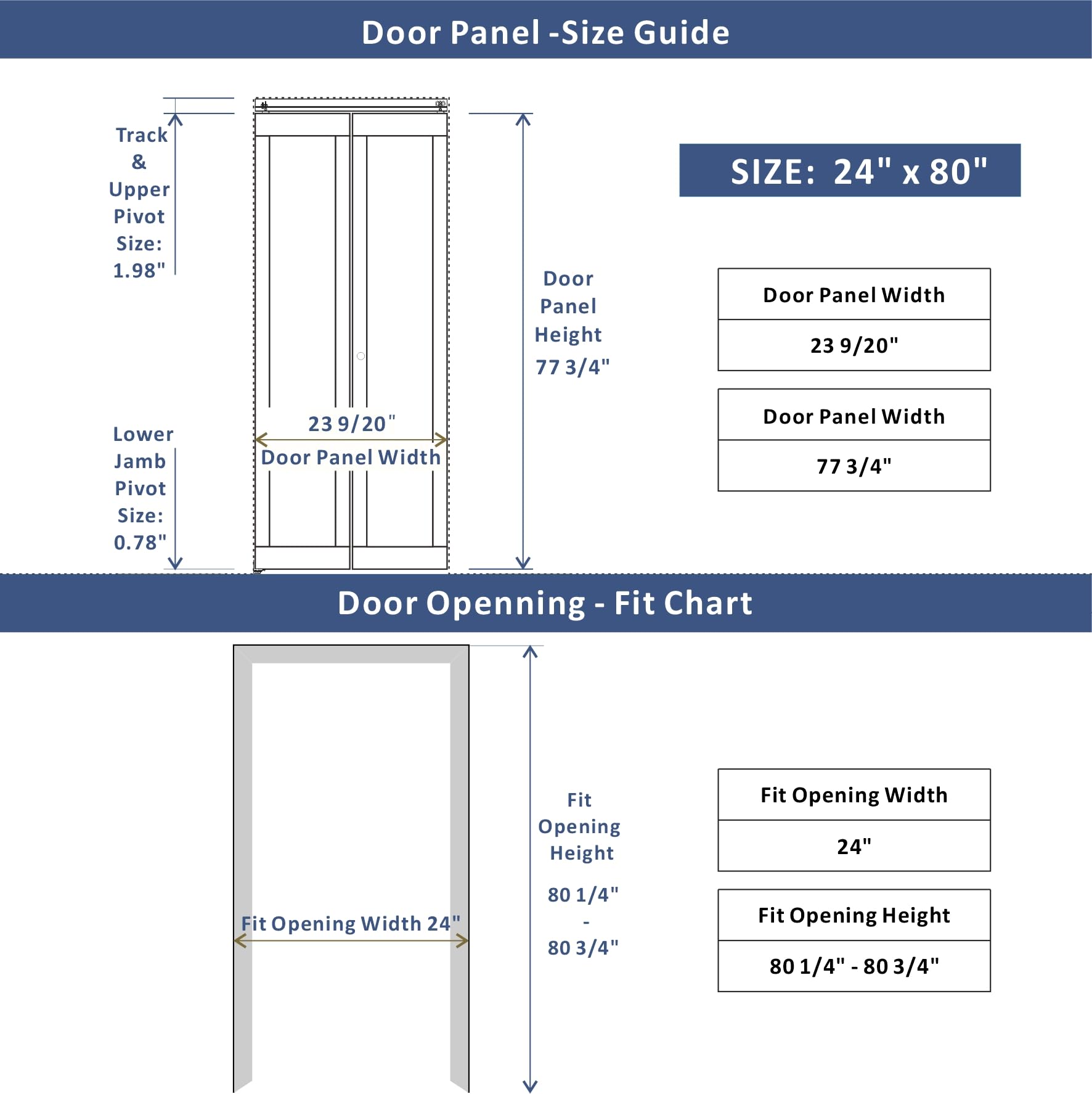 Barner Home 24x80 Inch White MDF Bi-Fold Closet Doors with Mirror & Hardware Kit - Space Saving Folding Doors for Bedroom, Walk-In Closet & Home Organization