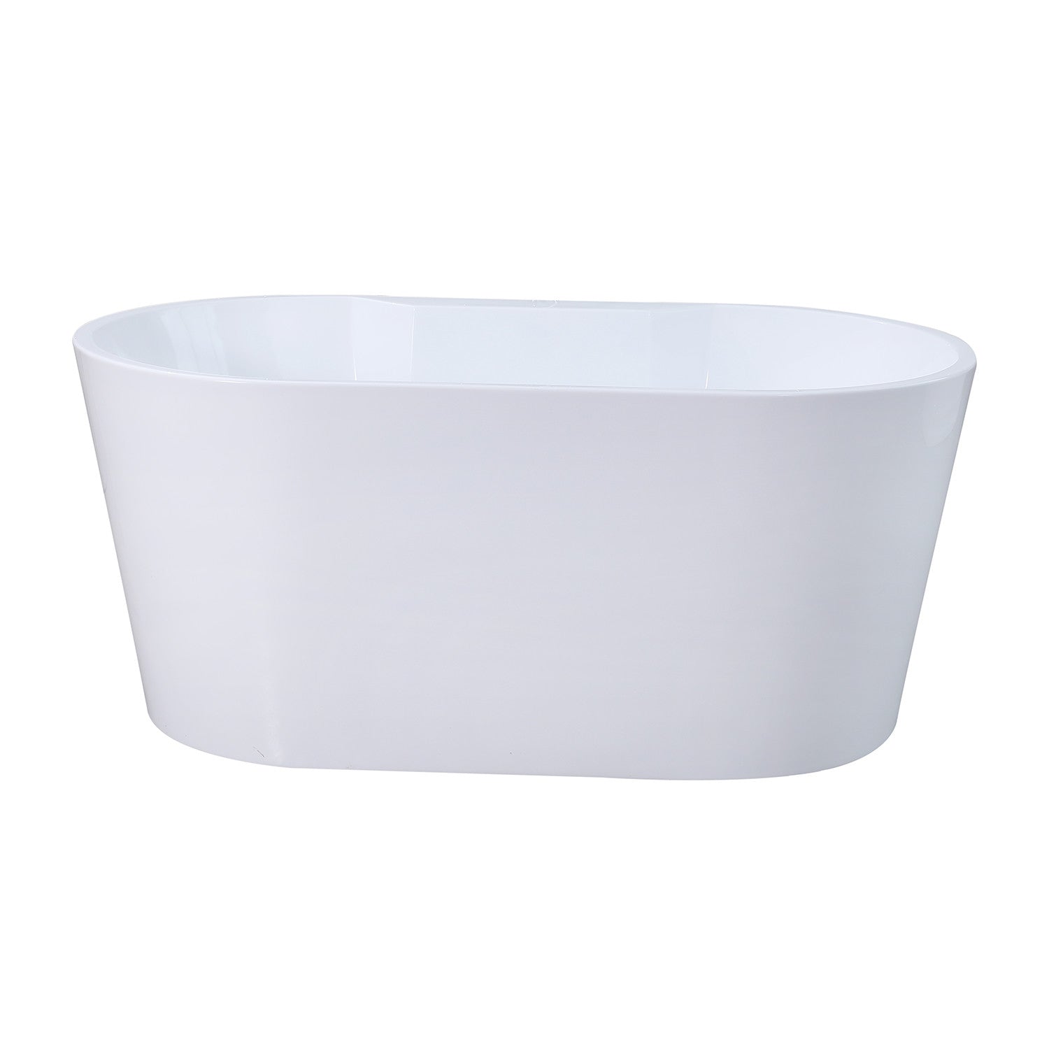 Aqua Eden 56 Inch Acrylic Oval Freestanding Bathtub - Glossy White Double Ended Soaking Tub with Drain | Luxury Bathroom Upgrade for Spa-Like Relaxation