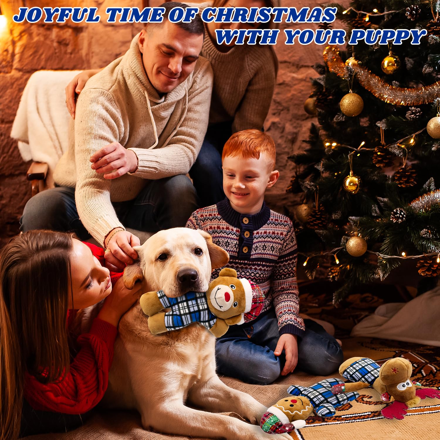 Christmas Dog Toys - 5 PCS Plush Squeaky Toys for Small & Medium Dogs - Interactive Stuffed Puppy Chew Toys - Funny Cute Holiday Gifts for Puppies - Perfect for Playtime, Training & Christmas Stocking Stuffers