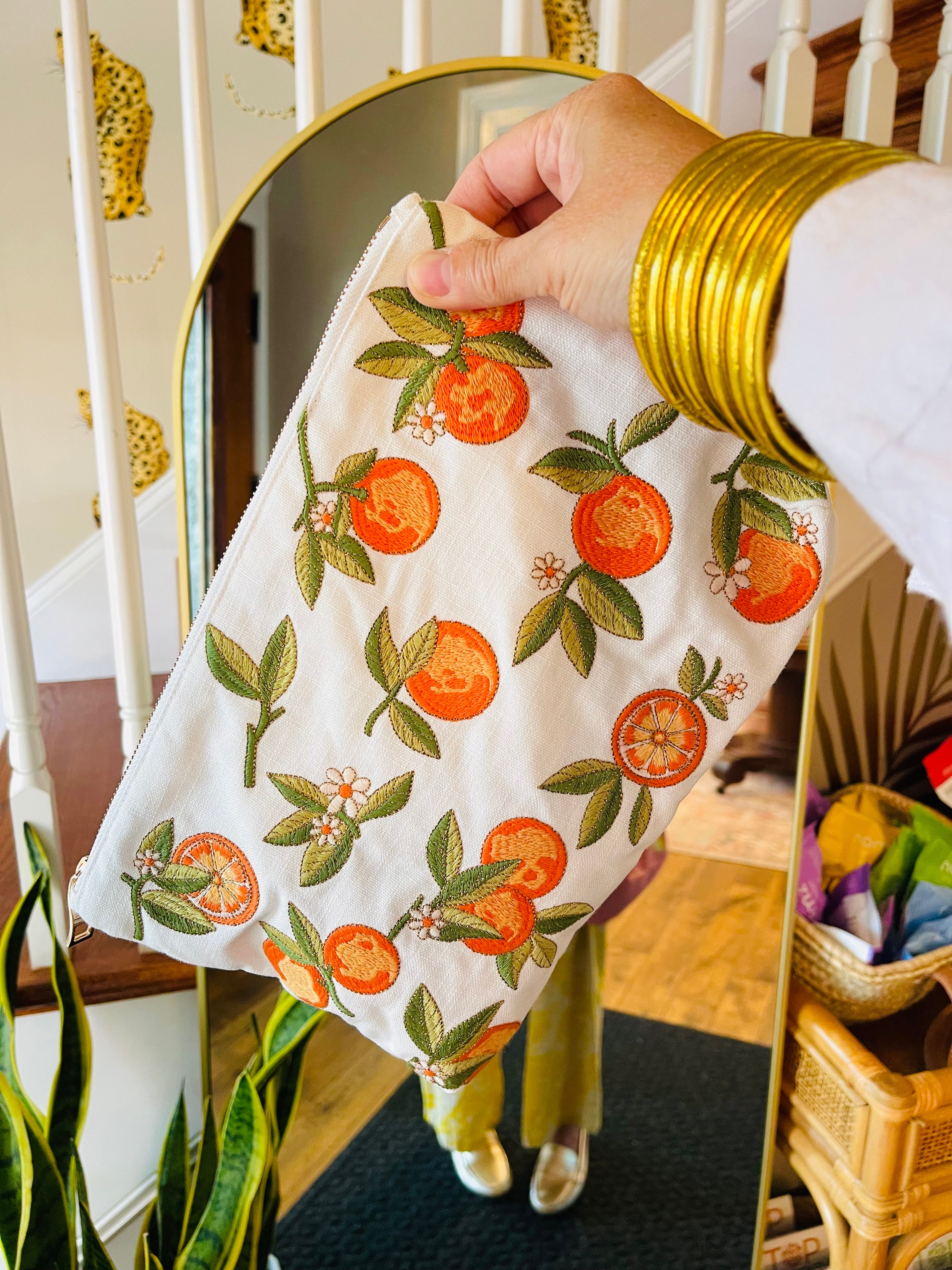 Orange Blossom Everyday Pouch - Waterproof & Lightweight Crossbody Bag for Women - Perfect for Travel, Shopping, and Daily Essentials
