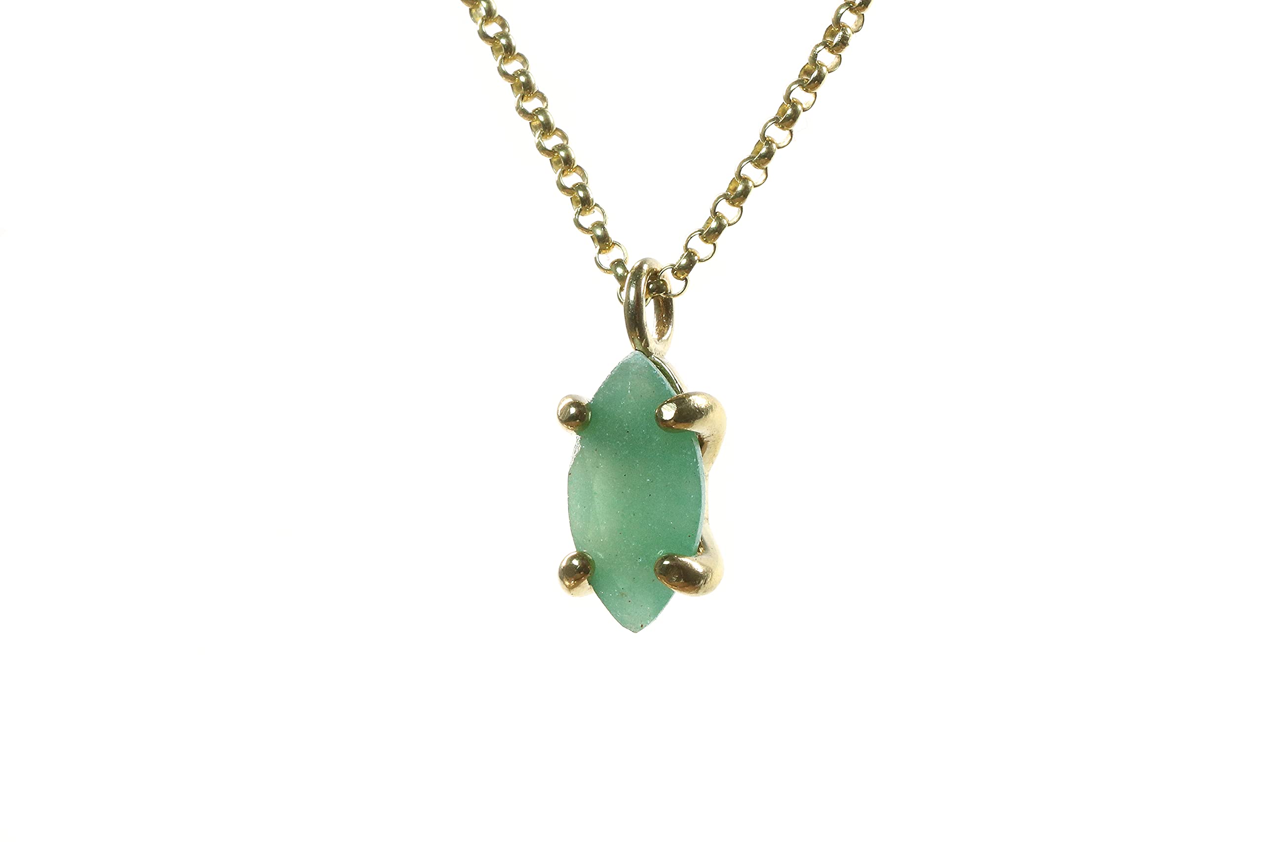 Dainty Aventurine Necklace for Women - Marquise Pendant Jewelry Gift for Special Occasion | Birthday, Anniversary, Wedding