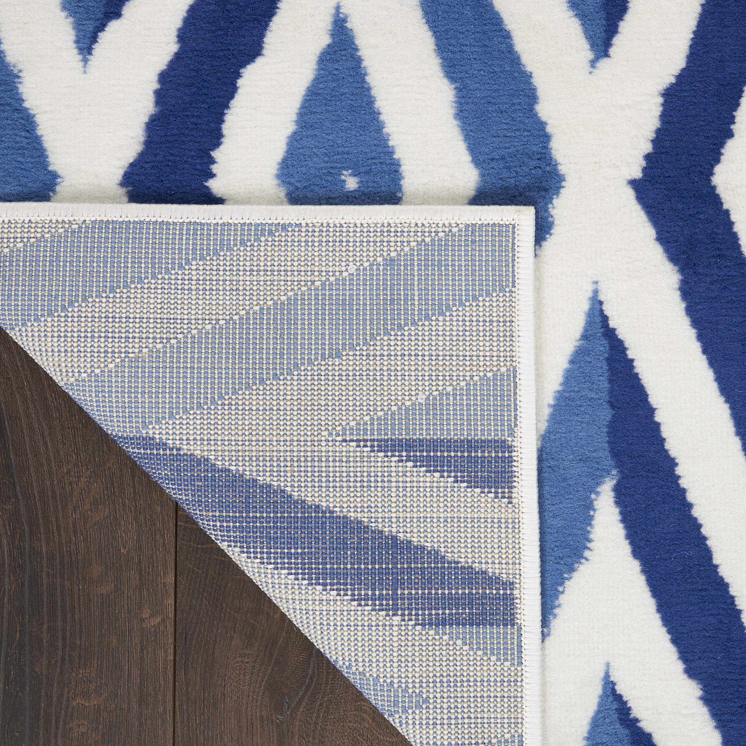 Nourison Whimsicle Diamond Ivory Blue 8' x 10' Area Rug - Easy to Clean, Non-Shedding, Stain Resistant for Bedroom, Living Room, Dining Room & Kitchen | Soft & Durable Indoor Rug for Home Decor (8x10)