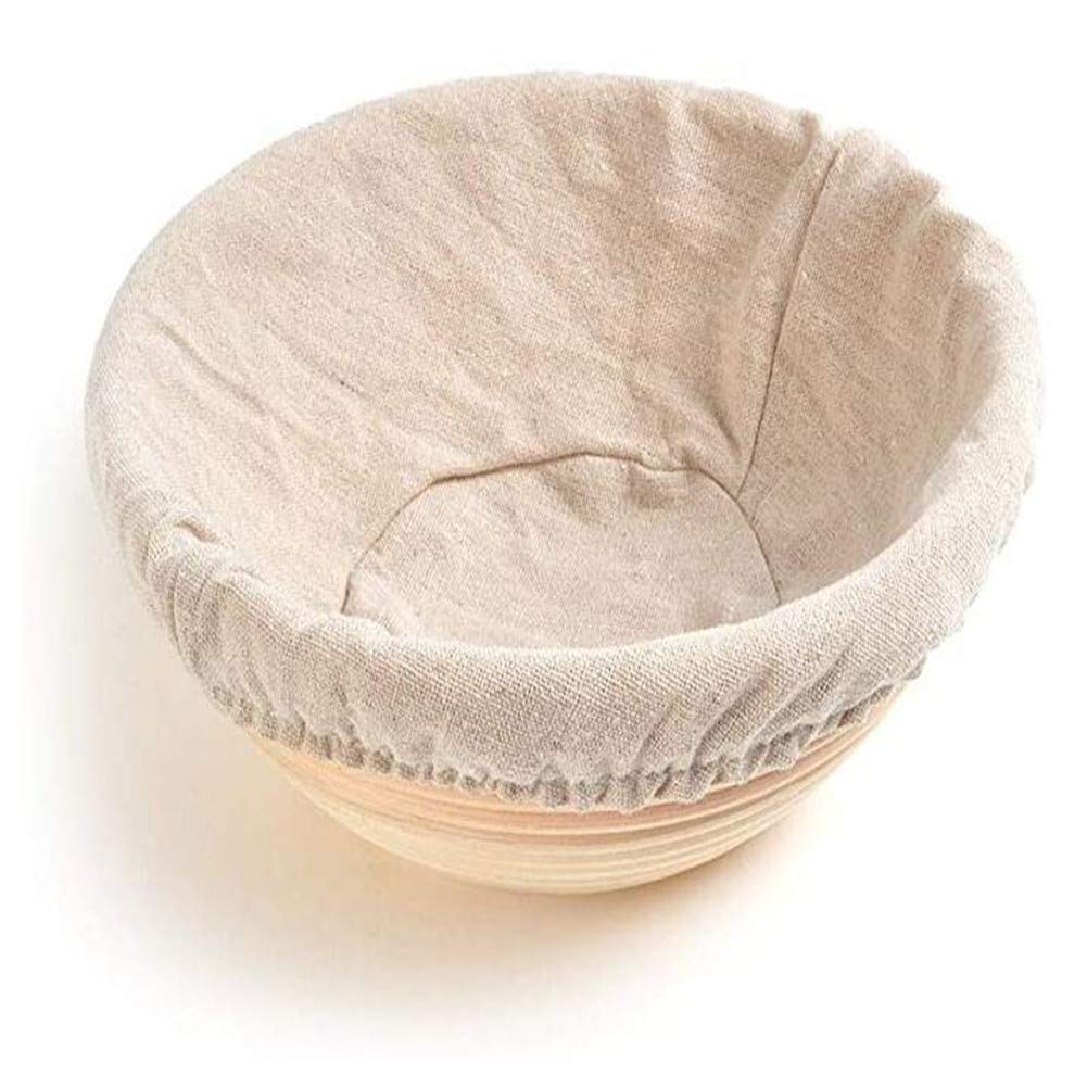 Round Bread Proofing Basket - Rattan Banneton Brotform (18x9cm) - Natural Fermentation Wicker Basket for Sourdough, Baguette & Artisan Bread Making - Perfect for Home Bakers & Professional Kitchens