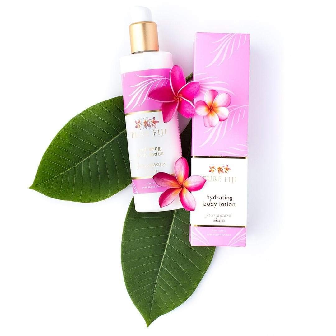 Pure Fiji Hydrating Body Lotion - Organic Moisturizer with Frangipani for Dry Skin, 12 oz | Perfect for Daily Hydration & Spa-Like Relaxation at Home