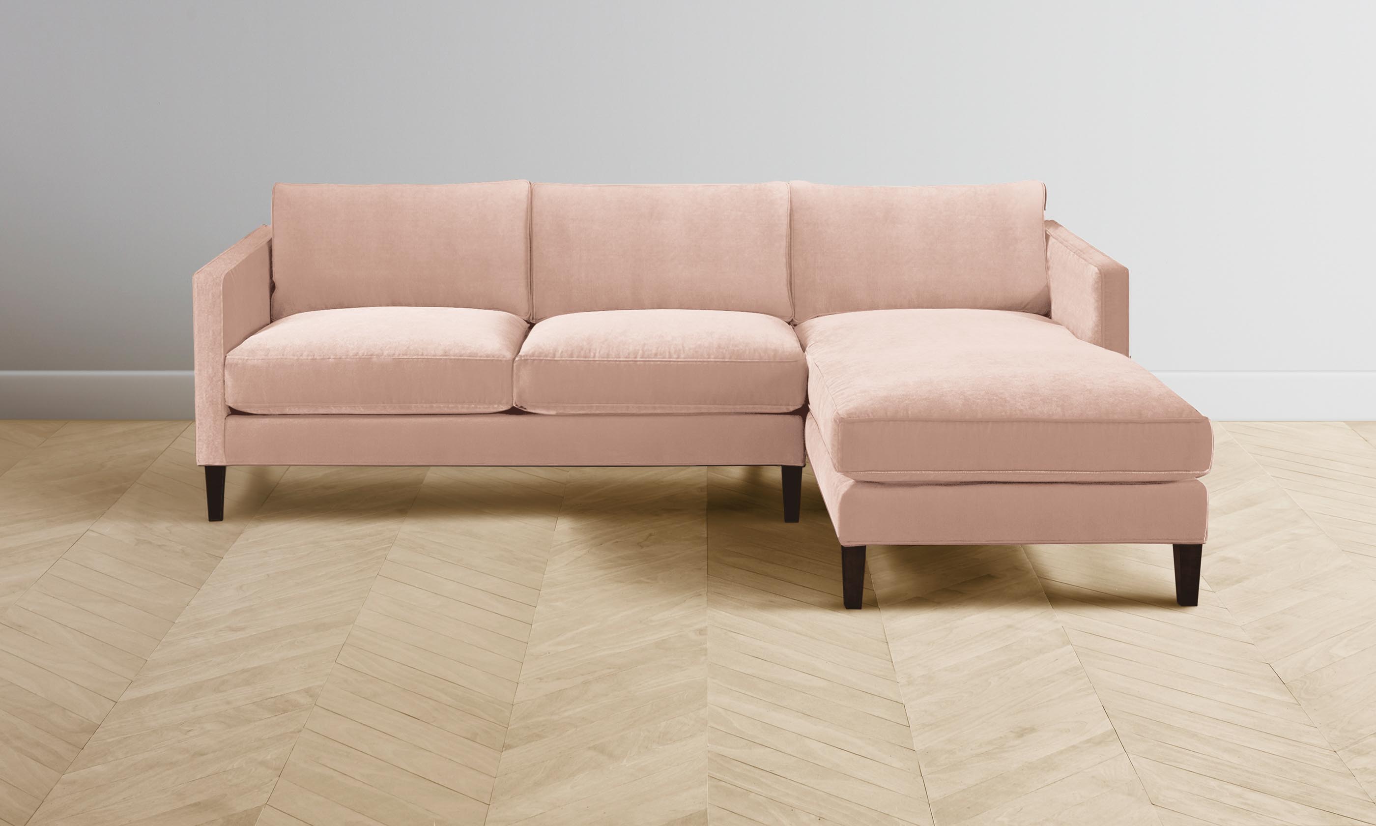 Crosby Sectional Sofa - Performance Velvet Upholstery in Dusty Rose | Perfect for Living Room, Lounge & Family Gatherings