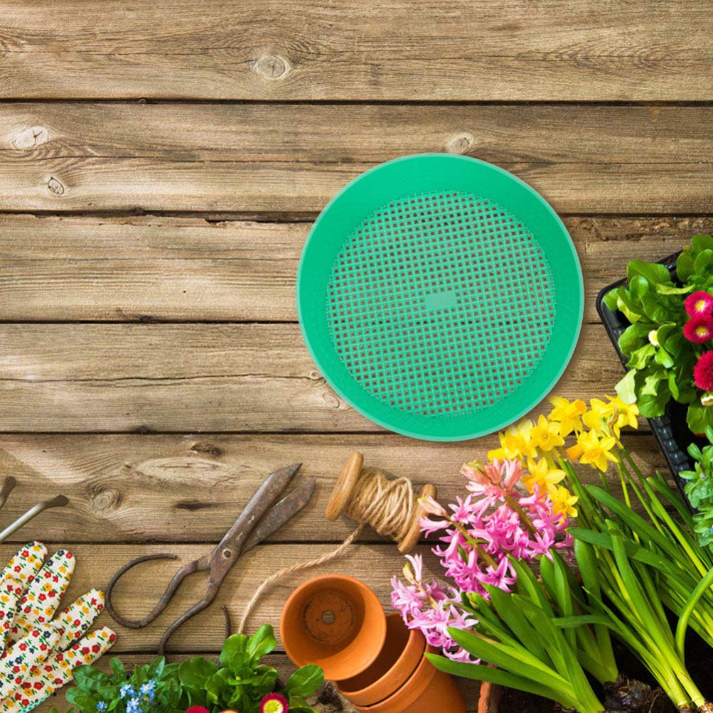 Hemoton 4-Piece Plastic Soil Sieve Set - Durable Garden Sifting Pans for Soil, Compost & Mulch | Multi-Functional Gardening Classifier & Sifter Tool for Planting, Landscaping & Potting Mixes