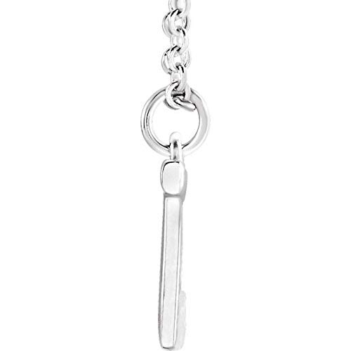 14K White Gold Initial J Dangle Necklace - 16