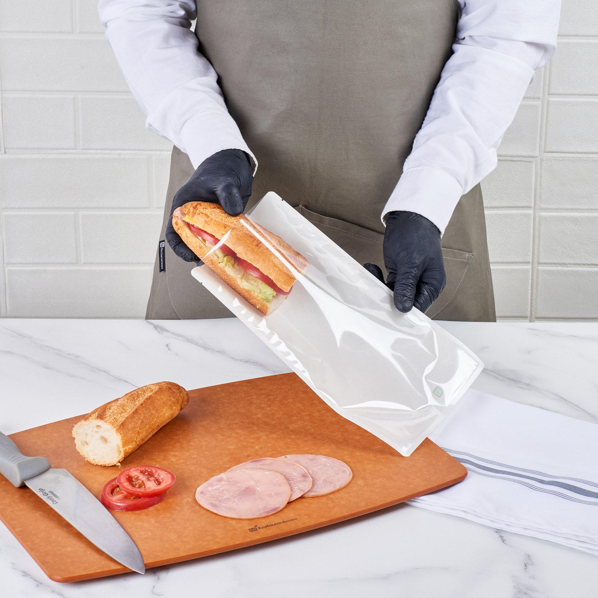 White Plastic Large Sandwich and Snack Bags - Heat Sealable 11.5