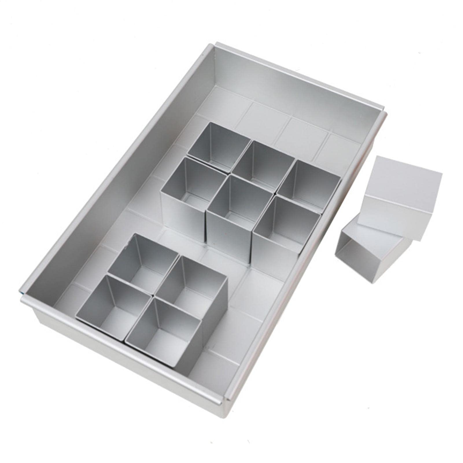 12-Piece Aluminum Number Cake Pan Set - Rectangular & Square Cake Molds for Baking | DIY Wedding, Birthday Cake Bakeware | Perfect for Home Baking, Party Desserts, and Special Occasions