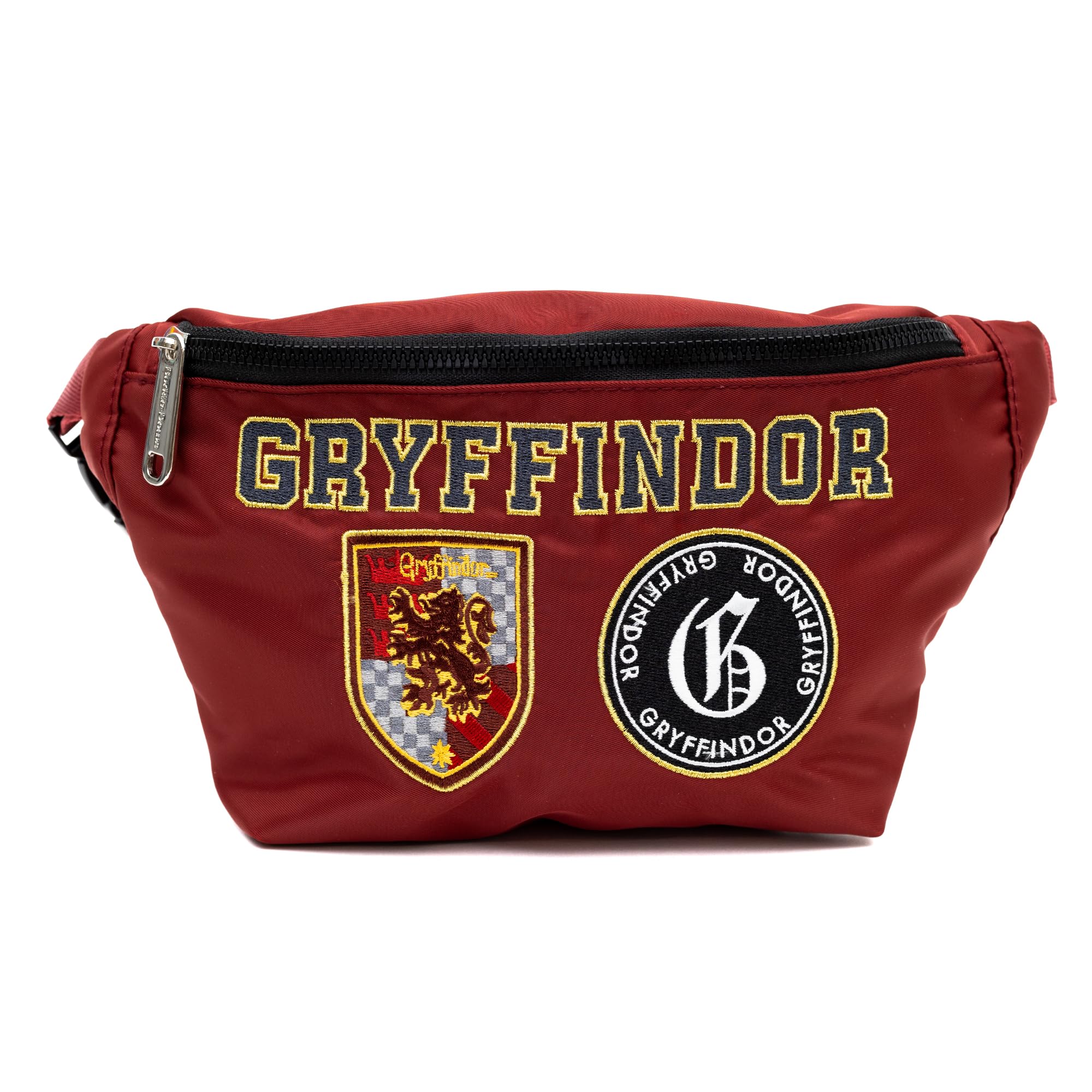 The Wizarding World of Harry Potter Fanny Pack - Gryffindor Embroidered Burgundy Canvas Waist Bag for Cosplay, Theme Parks & Collectors