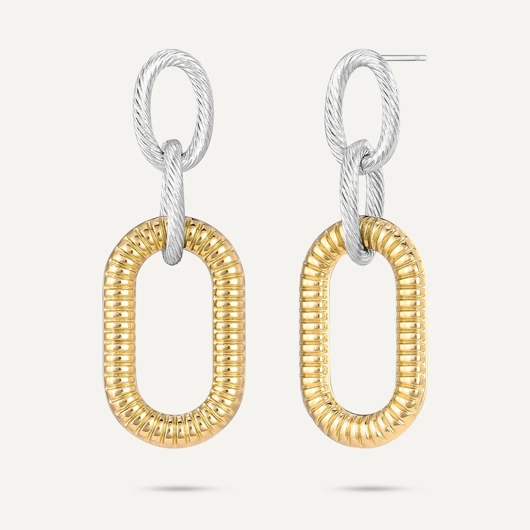 Lissie Two Tone Drop Earrings for Women - Elegant Gold and Silver Dangle Earrings - Perfect for Parties, Weddings & Everyday Wear