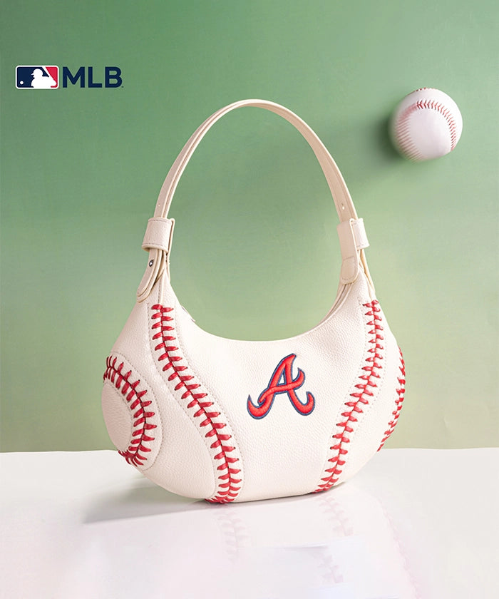 MLB Atlanta Braves Crossbody Hobo Bag for Women - Stylish & Comfortable Purse for Baseball Games, Travel & Everyday Use