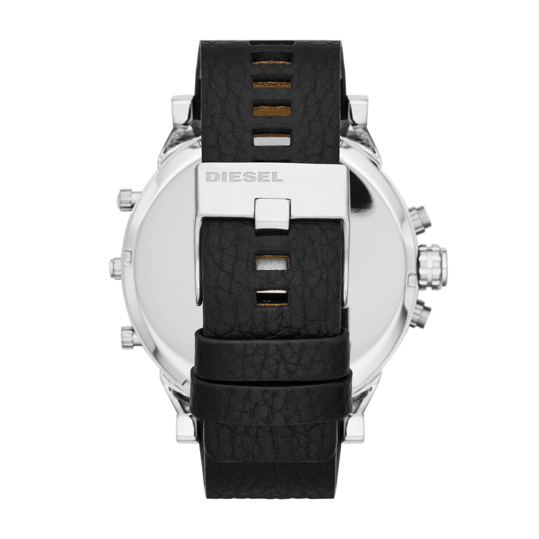 Diesel Mr. Daddy 2.0 Men's Chronograph Watch - Stainless Steel & Leather Strap, Black/Silver (DZ7313) | Perfect for Business, Casual Wear & Special Occasions