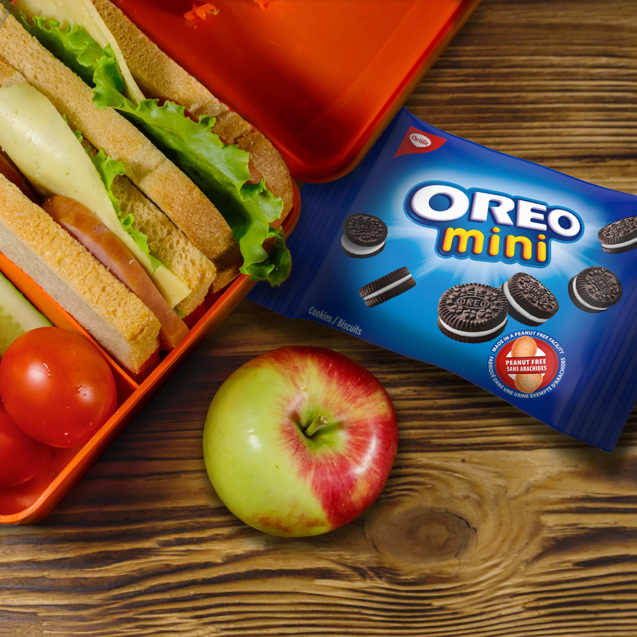OREO Mini Original Chocolate Sandwich Cookies - Peanut-Free, Individually Wrapped Snack Packs (150g) - Perfect for School Lunches, Office Snacks & On-the-Go Treats